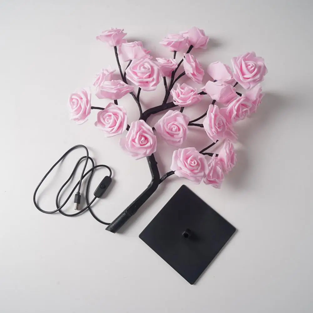 lampe posée fleurs lumineuses multicolores modernes intérieur veilleuse chambre coucher