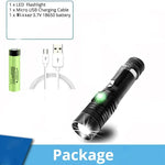 torches led rechargeables tactiques zoom ip65 camping outdoor deux pièces