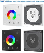 contrôleur rf 2.4g led wall mounted touch panel zone rgb cct dimming veromount