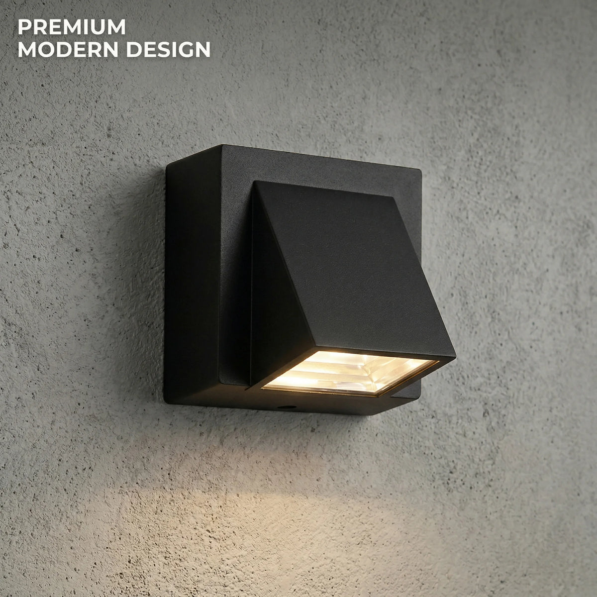 applique murale moderne led ip65 noir rectangulaire mat extérieure 3w 4000k 85265v