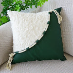 taies d'oreiller patchwork carreaux écossais moderne vert foncé blanc maison adhésif coussin polyester respectueux