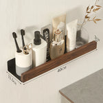 étagères porte serviettes bois moderne vis fixations salle bain minimaliste porte brosse gobelet savon
