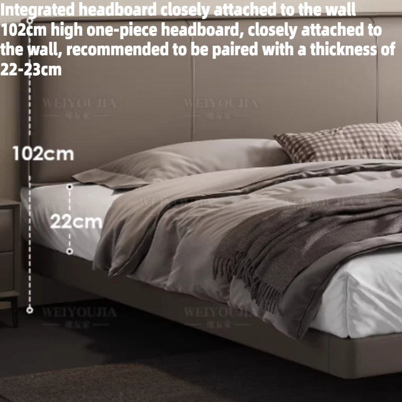 lit gris moderne matelas 180x200cm tête lit oreillers draps chambre coucher minimaliste
