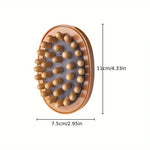 brosse massage relaxation corps bille bois surface rugueuse ceinture élastique marron gris praticité moderne