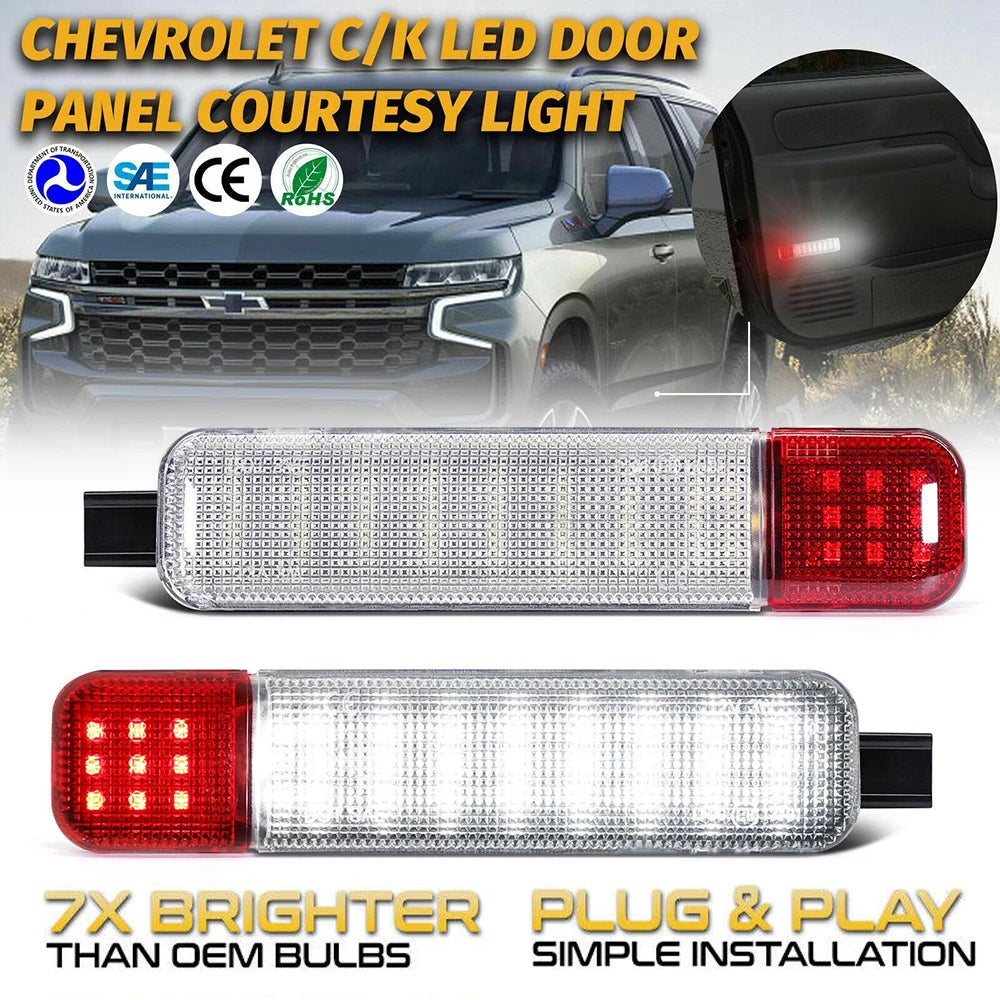 panneau porte led rouge blanc adhésif moderne connecteur électrique 12v 3w voiture 2003 2009