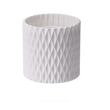 rangements pinceaux maquillage rotatif blanc rayures diagonales moderne plastique cosmétiques organisateur skincare