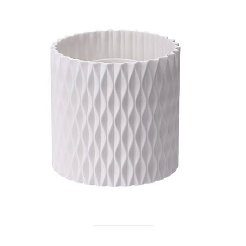 rangements pinceaux maquillage rotatif blanc rayures diagonales moderne plastique cosmétiques organisateur skincare