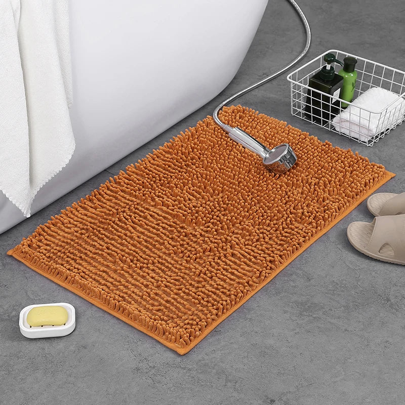 tapis bain bouclé gris vert bleu moderne respectueux environnement 40x60cm 50x80cm