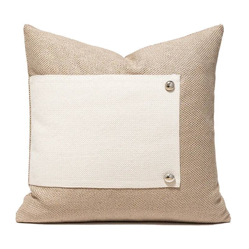 coussin géométrique laine coton contemporain beige gris noir décoratif sofa lit voiture