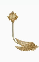 boucles rideau or ailes sculptées classiques décoratives noels dorés deux pièces