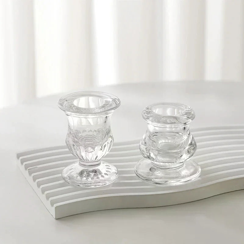 support bougie transparent gravé décoration maison classique bougies decoration intérieur cadeau mariage idéal