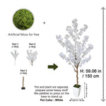 arbre artificiel fleurs rose clair moderne pot extérieur decoration maison jardins patios anniversaires