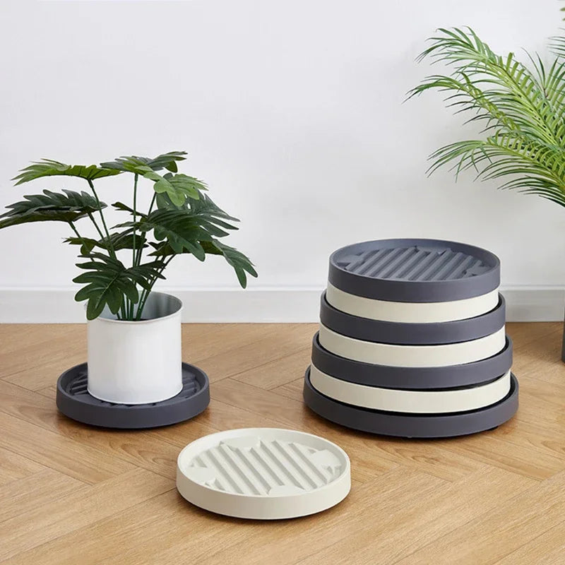 support plante roulettes gris blanc rayures horizontales moderne quotidien