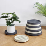 support plante roulettes gris blanc rayures horizontales moderne quotidien