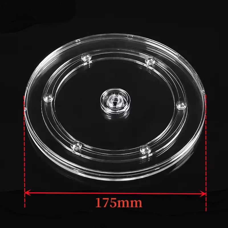 support pot transparent rotatif base ronde lazy susan plastique acrylique moderne fixations bijoux décoration