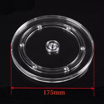 support pot transparent rotatif base ronde lazy susan plastique acrylique moderne fixations bijoux décoration