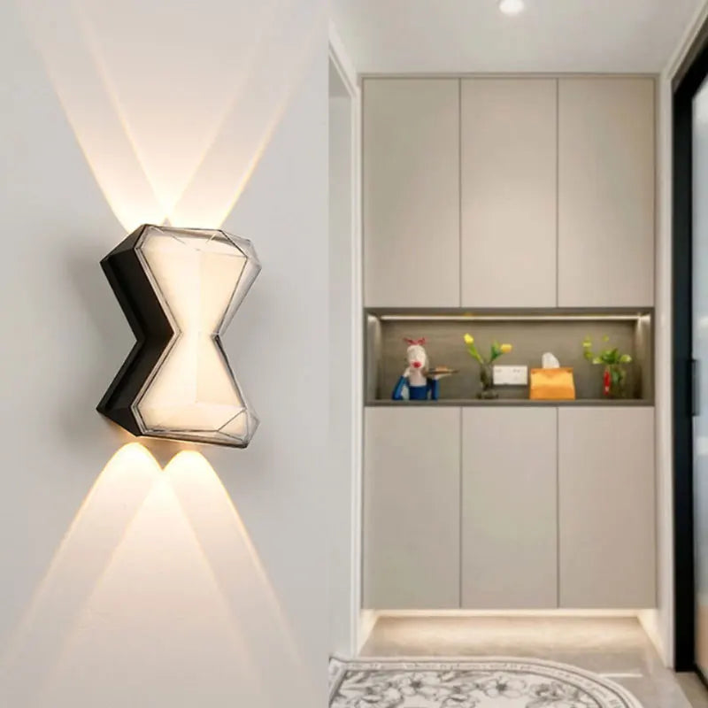 applique murale moderne led 12w blanc noir forme géométrique translucent chambre cuisine étude entree