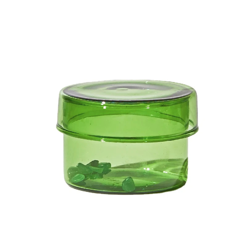 boîtes bijoux verre transparentes modernes différentes couleurs anneaux boucles d'oreilles.storage container with lid