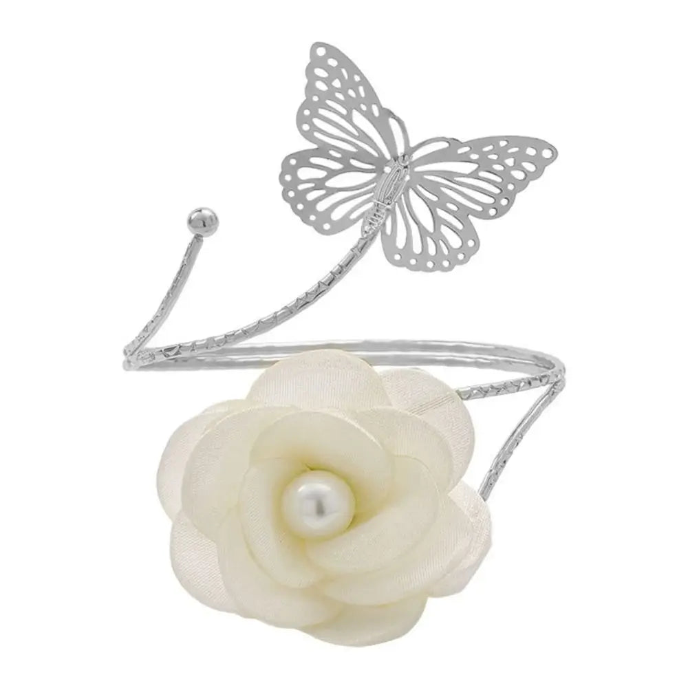 accessoires fenetre sangles rideau papillon fleur blanche dorée élégante transparente