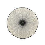 placemat moderne blanc noir rayures concentriques tissu table décoration