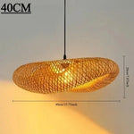 Suspension lumineuse tissée bambou naturel moderne salon chambre d'hôtel