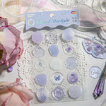 timbres adhésifs décoratifs fleurs papillons rose bleu clair blanc translucides romantiques adhésifs enveloppes fêtes
