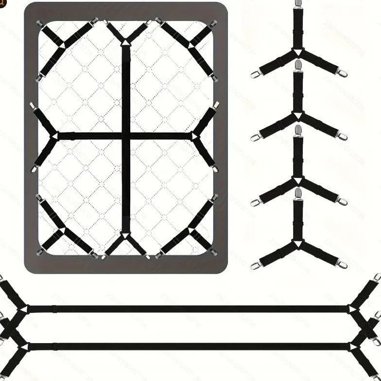 sangles lit élastiques anti dérapage clips métalliques noir bandes ajustables moderne sécurité chambre qualité