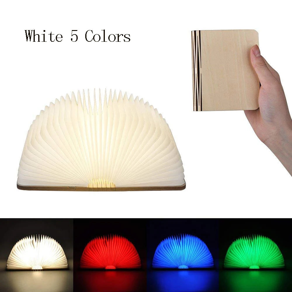lampe led livre lumineux bois rechargeable enfants pliable anniversaire vacances nocturne atmosphère