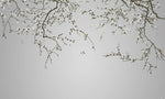 papier peint moderne plante branches fleurs salon chambre soie naturelle respectueux environnement