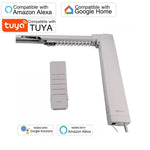 rail rideau motorisé wifi commande vocale domotique blanc moderne programmation horaire support