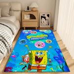 tapis moderne antidérapant adhésif résistant bactéries absorbant dessin animé spongebob bleu jaune vert