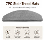 tapis d'escalier moderne antidérapant 15 pièces adhésif beige clair texture tissée polyester