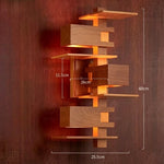 lampe murale moderne bois marron clair texture naturelle ampoules LED 10m²