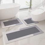 tapis bain gris moderne antidérapant pvc tissé ligne horizontale 50x80cmintérieur