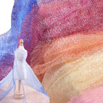 rubans décoratifs élégants tissus fin brillants motifs colorés bleu rose orange