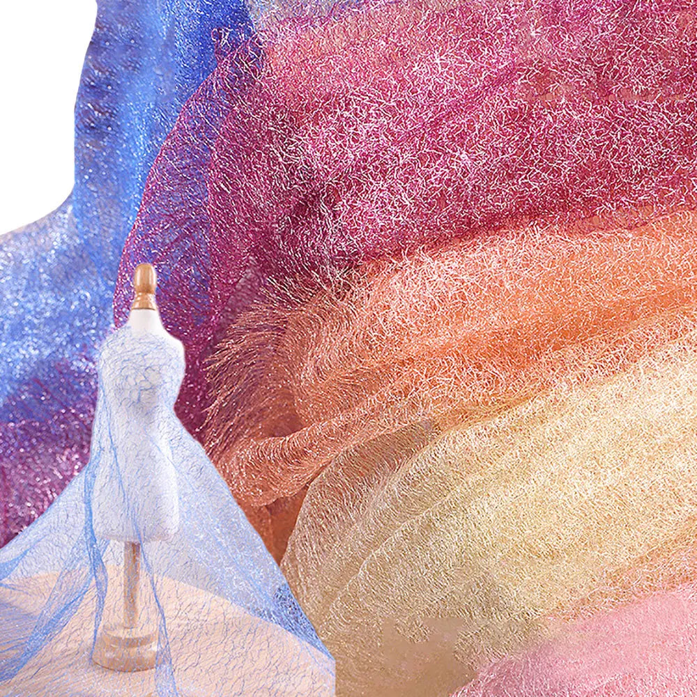 rubans décoratifs élégants tissus fin brillants motifs colorés bleu rose orange