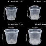pots fleurs transparents perforés modernes assiette variante A1 A2 B1 B2