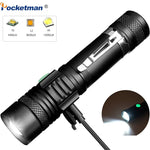 lampe torche led rechargeable usb 12000 lumens clip poche moderne robuste camping