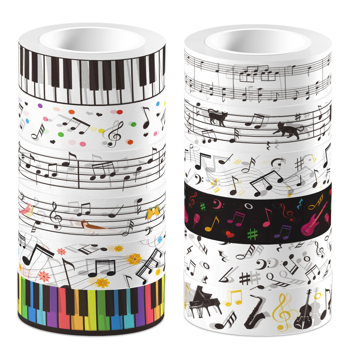 papier autocollant notes musicales blanc noir anniversaire mariage halloween scrapbooking cahier ciseaux stylos