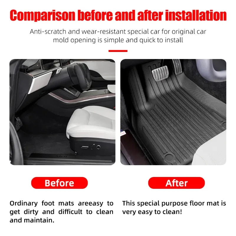 tapis sol orange rayures horizontales clips fixation contemporain imperméable tpe protection facile nettoyer voiture