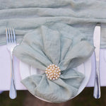 serviettes table bleu rose vert texture lin naturelle classique rustique bord effiloché