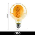 ampoules filament spirale dorée retro or noir opalescent e27 2200k 22w 20000h