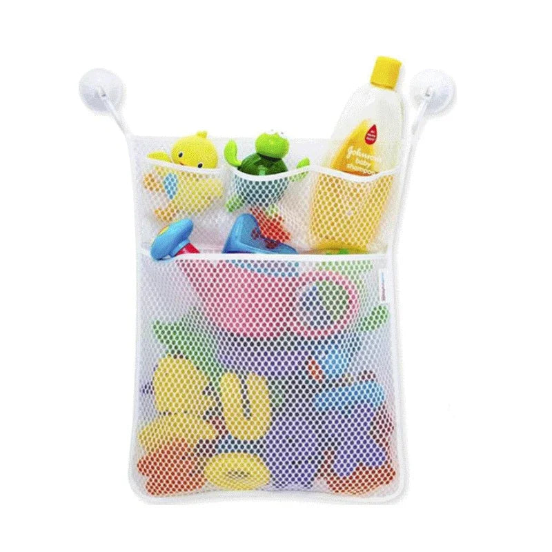 Sac rangement bain maille fine blanc succion moderne jouets bain shampooing savon brosse