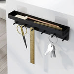 porte clés mural porte sacs crochets vis fixation moderne noir pvc organisateur