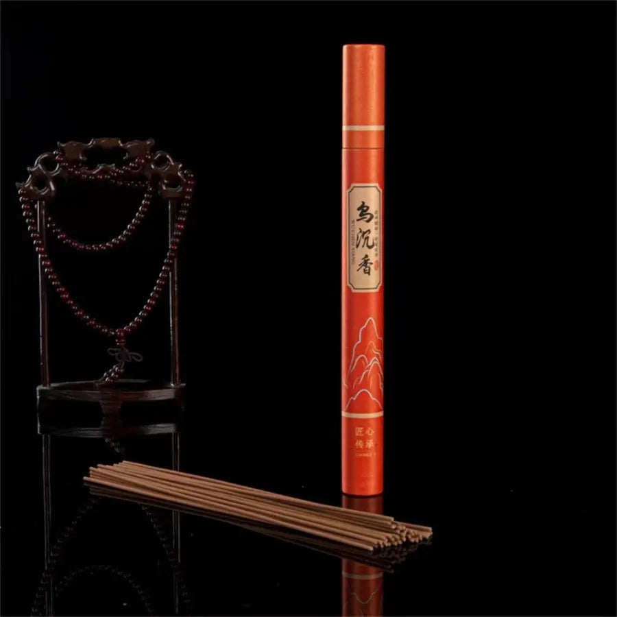 bâtonnets d'encens bois agarwood parfum aromatique traditionnel motif montagnes rouge bleu vert