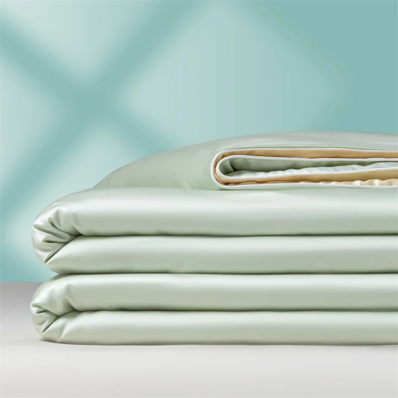 drap plat uni satiné vert clair moderne élégant tissu microfibre soie été polyester frais