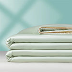 drap plat uni satiné vert clair moderne élégant tissu microfibre soie été polyester frais