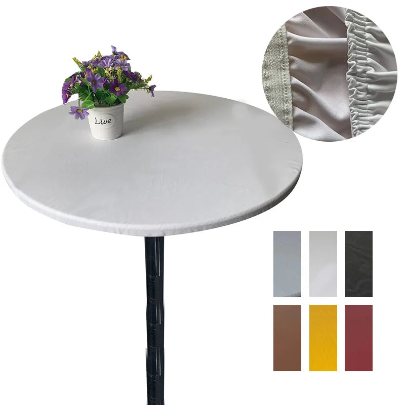 nappe table ronde moderne imperméable polyester couleur blanc jaune marron noir