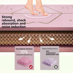 tapis yoga rose poudré violet alvéoles hexagonales guide postures sac transport sangles