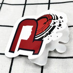 sticker holographique personnalisable adhésif résistant eau moderne graphique multicolore rouge blanc rose bleu vert